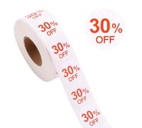 Tinoaly 1000pcs 30% Percent Off Stickers, 1 Inch Percent Off Signs Self-Adhesive Round Discount Stickers Price Labels Tags for Retail Sale Promotion Clearance Markdown Reduced to Clear
