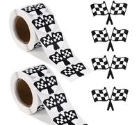 Tinoaly 1000pcs Checkered Flags Sticker, 1.5 Inch Self Adhesive Checkered Stickers Black White Racing Themed Flag Decal Decorations for Racing Car Sports Events Game