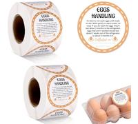 Tinoaly 1000pcs Farm Fresh Egg Carton Stickers, 2 Inch Round Eggs Handing Labels Writable Collection Date Self Adhesive Packaging Labeling for Small Businesses Farmers Markets