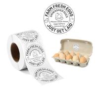 Tinoaly 1000pcs Farm Fresh Eggs Stickers, 2in Practical Egg Carton Labels Self Adhesive Packaging Labeling for Small Businesses Farmers Markets Grocery Store Use