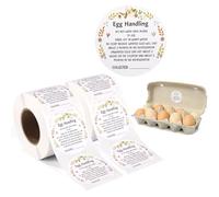 Tinoaly 1000pcs Farm Fresh Eggs Stickers, 2in Self-Adhesive Unwashed Egg Labels with Collection Date Markets Food Stickers for Chicken Quail Farm Farmers Packaging Supplies