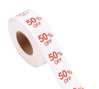 Tinoaly 1000pcs Stickers, Round Self-Adhesive 50 Percent Off Promotion Stickers Sign Discount Label for Retail Sale Promotion Clearance Markdown (1 Inch)