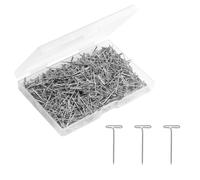 Tinoaly 1000pcs Wig T Pins, 1 Inch Silver Sewing Pins Metal T Needle for Blocking Board Knitting Crochet Jewelry Wig Making Picture Hanging DIY Crafts Supplies