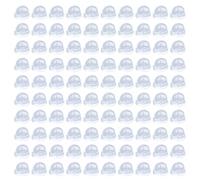 Tinoaly 100pcs Rubber Pin Backs, Clear Butterfly Clutch Replacement Backings Lapel Pin Keepers for Badges Ties Hats & Uniforms Secure Comfortable Fit for Brooches (Transparent)