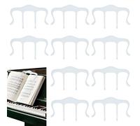 Tinoaly 10pcs Music Book Clips, Sublimation Blanks Acrylic Paper Clips Jumbo Personalized Piano Book Holder for Crafts Office Home School Use
