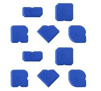 Tinoaly 10pcs Silicone Caulking Block Spreader Tool Set, Sealant Finishing Profiling Smoothing Applicator Mastic Tool Caulk Remover Reusable Grout Stick Scraper for Kitchen Floor Window & Sink (Blue)