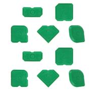 Tinoaly 10pcs Silicone Caulking Tool Kit, Caulk Remover Tool Portable Sealant Scraper Reusable Grout Scraper for Kitchen Bathroom Floor (Green)