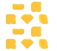 Tinoaly 10pcs Silicone Cramer Spreader Caulking Tool Kit, Sealant Profiling Finishing Smoothing Tool Caulk Remover Grout Scraper Mastic Applicator for Kitchen Bathroom Floor Window Sink (Yellow)