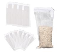 Tinoaly 10pcs Small Aquarium Filter Bio Media Bags, 3.15x7.87 Inch 100 Micron Extra Fine Mesh Filter Bags with Zipper for Fish Tank Aquarium Purigen Resin Activated Carbon Mini