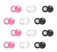 Tinoaly 12 Pairs Magnetic Race Bib Clips, Marathon Race Number Holder Running Racing Bib Buckles Fixing System for Cycling Triathlon Runners Field Supplies (Black, White, Pink)