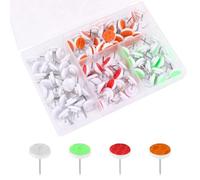 Tinoaly 120 Pcs Reflective Trail Tacks, Glow in The Dark Trail Tacks Bright Eyes Trail Markers Colorful Box Package Reflective Push Pins Accessories for Hunting Camping Hiking Survival Outdoors