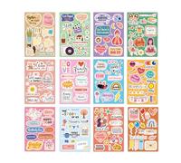 Tinoaly 12pcs Family Scrapbook Stickers, Planner Journal Stickers Photo Album Embellishment Memory Decals for Family Bonding Cherished Moments Vision Board Party Decor