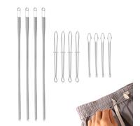 Tinoaly 12pcs Rope Threader, 3 Designs DIY Rope Threader Clips Spring Drawstring Puller Tools Bodkin Easy Elastic Band Insertion Loop Turner Sewing Tool for Hoodies Sweatpants Jackets Pants