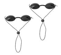 Tinoaly 2 Pair Beauty Glasses with Adjustable Elastic Strap, Protective Eye Eyewear for Tanning Transparent Safety Goggles for Red Light LED Tanning Sunbed