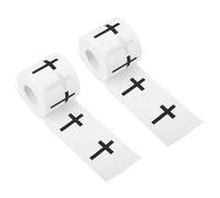 Tinoaly 2 Rolls Christian Cross Athletic Tape, 23ft Serrated Edge Sports Wrist Bandage Wrap Skin-Friendly Cotton Jesus Tape for Soccer Gymnastics Boxing All Sports Athletes Gifts (White)