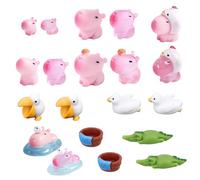 Tinoaly 20pcs Mini Capybara Figurines, Glow in The Dark Tiny Resin Capybara Miniature Animals Garden Dollhouse Ornaments Collectible Toys for Birthday Gifts, Various Design (Classic & Luminous)