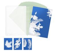 Tinoaly 24 Pcs Sun Print Paper Kit, A7 Sunprint Cyanotype Paper & Folder High Sensitive Solar Activated Art Printing for Kids Craft Projects DIY Art Education Photography