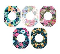 Tinoaly 25pcs Sensor Covers for Freestyle Libre 1/2, Spring Flower Style Tape Stickers Waterproof & Sweatproof Pre-Cut Monitor Patch Long Stay for CGM Sensors Adhesive Patches Accessories (5 Styles)