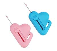 Tinoaly 2pcs 2-in-1 Adjustable Seam Guide with Built-in Seam Ripper, Polygonal Cloud-Shaped Magnetic Hemmer Guide with Retractable Thread Ripper for Sewing Machine Accessories(Blue & Pink)