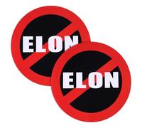 Tinoaly 2pcs Anti Elon Bumper Sticker, 6 Inch Protest Elon Sign Car Stickers Waterproof Bumper Decal for Car Laptop Window Decorations (Round)