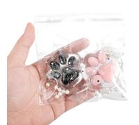 Tinoaly 2pcs Kawaii Jelly Kitty Paw Squeeze Toys, Cute Soft Cat Paw Squeeze Taba Toy Fidget Fufu Toys, All Ages, Black and White