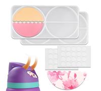 Tinoaly 2pcs Nameplate Resin Molds for Owala, 4 Cavities Silicone Name Tag Molds Epoxy Resin with 40pcs Glue Dots Name Plate DIY Making Accessories for Owala Water Bottle 24oz 32oz 40oz