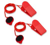 Tinoaly 2pcs Universal Treadmill Magnet Safety Key, Round Large Plastic Treadmill Key Replacement Magnetic Safety Switch Treadmill Emergency Stop Magnet Running Machine Accessories(Red)