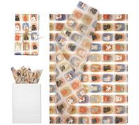 Tinoaly 30 Sheet Tissue Paper, 19.69x13.78in Cute Orange Cat Animal Printed Present Bags Kitty Package Paper Gift Wrapping Tissue for Birthday Baby Shower Pet Party DIY Crafts Supplies