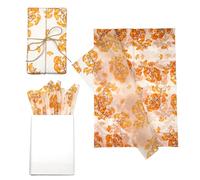 Tinoaly 30 Sheets Printed Tissue Paper, 19.69x13.78in Patterned Present Packing Tissue Paper for Gift Wrapping Craft Party Decoration (Yellow Ginkgo Leaf)