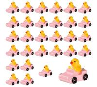 Tinoaly 30pcs Mini Resin Ducks, Cute & Realistic Pink Ducks, 1:12 Scale Decorative Figurines, Nature Theme, Resin Material, Soft Pink Style