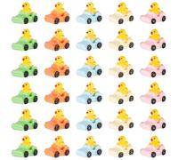 Tinoaly 30pcs Miniature Duck Figures, Resin Mini Duck Cute Tiny Duckies in a Car Miniature Decorations Small Car Ducks for Home Office Dollhouse Landscape Decor Festive Gift (5 Colour)