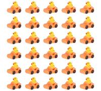 Tinoaly 30pcs Miniature Duck Figures, Resin Mini Duck Cute Tiny Ducks in a Car Miniature Garden Decorations Mini Car Ducks for Home Office Decor Festive Gift (Orange)