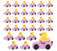 Tinoaly 30pcs Miniature Ducks, Purple & Yellow Resin Tiny Duck Figurines Funny Small Duck Cute Floater Ducks Mini Car Ducks Decoration for Home Office Garden