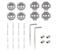Tinoaly 30pcs Towel Bar Replacement Parts Set, Stainless Steel Bathroom Mounting Holder Bracket Towel Bar Rod Mounting Hardware Kit with Round and Square Base Screws Wrench