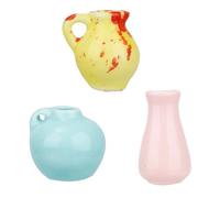 Tinoaly 3pcs Mini Ceramic Vase Magnets for Fridge, Cute Mini Magnetic Vases Funny Tiny 3D Plant Vase Small Flowers Vases Decorations for Home Office Kitchen Refrigerator Locker Decor