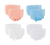 Tinoaly 4 Pair Silicone Toe Separators, 4 Color Toe Corrector with Breathable Holes Soft Toes Straightener & Spacer for Women Men Straighten Overlapping Toes