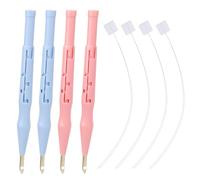 Tinoaly 4pcs Adjustable Punch Needle Threader, Embroidery Pen Tool Supplies with Wire Guide for Felting Threader DIY Stitching Applique and Creative Crafts