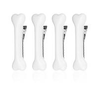 Tinoaly 4pcs Dog Bone Hair Clips, White Alligator Hairpins for Women Girls & Kids Ideal for Halloween Cosplay Costume Parties Daily Wear & Festive Gatherings