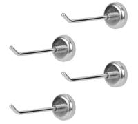 Tinoaly 4pcs Large Magnetic Hooks, Heavy Duty Strong Magnet Hangers Wall Hooks for Hanging Hold Up to 6.6 lb Ideal for Cruise Ship Refrigerator Kitchen Garage Locker (Silver)