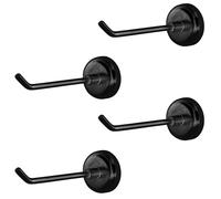 Tinoaly 4pcs Large Magnetic Hooks, Heavy Duty Strong Magnet Hangers Wall Hooks for Hanging Hold Up to 6.6 lb Ideal for Cruise Ship Refrigerator Kitchen Garage Locker (Black)