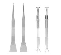 Tinoaly 4pcs Sprinkles Tool for Cake Decorating, 2 Claw Pearl Piercing Ball Removal Grabber Pen + 2 Tweezers with Shovel Head Septum Earring Bead Holder Jewelry Jeweler's Pick Up Tools for Cookie