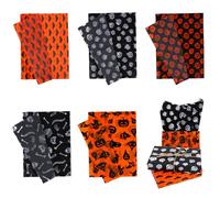 Tinoaly 50 Sheets Halloween Tissue Paper, 13.8x19.7 Inch 5 Styles Pumpkins Ghosts Skulls Bats Print Gift Packaging Wrapping Paper for Halloween Party Decoration DIY Crafts Supplies