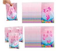Tinoaly 50pcs Axolotl Party Favor Bags, Amphibian Theme Gift Bag Cute Animals Candy Pouch Axolotl Themed Party Supplies for Baby Girl Birthday Shower Decors Supplies