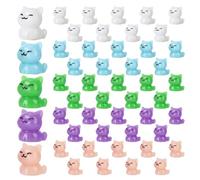 Tinoaly 50pcs Mini Resin Cats, 5 Colors Tiny Cats to Hide Cute Miniature Cat Figurines Small Kittens Statues for Dashboard Accessories Garden Landscape Dollhouse Ornaments Party Decor Crafts Gifts