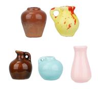 Tinoaly 5pcs Mini Ceramic Vase Magnets for Fridge, Cute Funny Mini Magnetic Vases Tiny 3D Plant Vase Small Flowers Vases Decorations for Home Office Kitchen Refrigerator Locker Decor