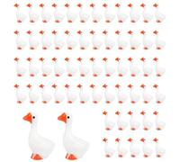 Tinoaly 60pcs Mini Goose Figurines, Tiny Resin Silly Goose Animal Statue Porch Lawn Yard Garden Decor Car Dashboard Decorations for Auto Interior Rearview Mirror Office Desk Ornaments, Women Men Gifts