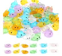 Tinoaly 60pcs Mini Manta Ray, Resin Glow In The Dark Miniature Tiny Sting Ray Sea Marine Small Luminous Figurines Ideal Desktop Fairy Garden Dollhouse Micro Landscape DIY Crafts Decor