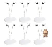 Tinoaly 6pcs Doll Stand, Adjustable Doll Display Stand Figure Holder Toy Display Support Accessories for Home Office Decoration for 4-8 Inch Toy (White)
