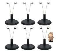 Tinoaly 6pcs Doll Stand, Adjustable Doll Display Stand Figure Holder Toy Display Support Accessories for Home Office Decoration for 4-8 Inch Toy (Black)