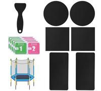 Tinoaly 6pcs Self-Adhesive Trampoline Patch Repair Kit, 3 Shapes Patches Trampoline Mat Repair Tape Accessories for Repairing Tears, Holes, Punctures in Trampolines Mats (Black)